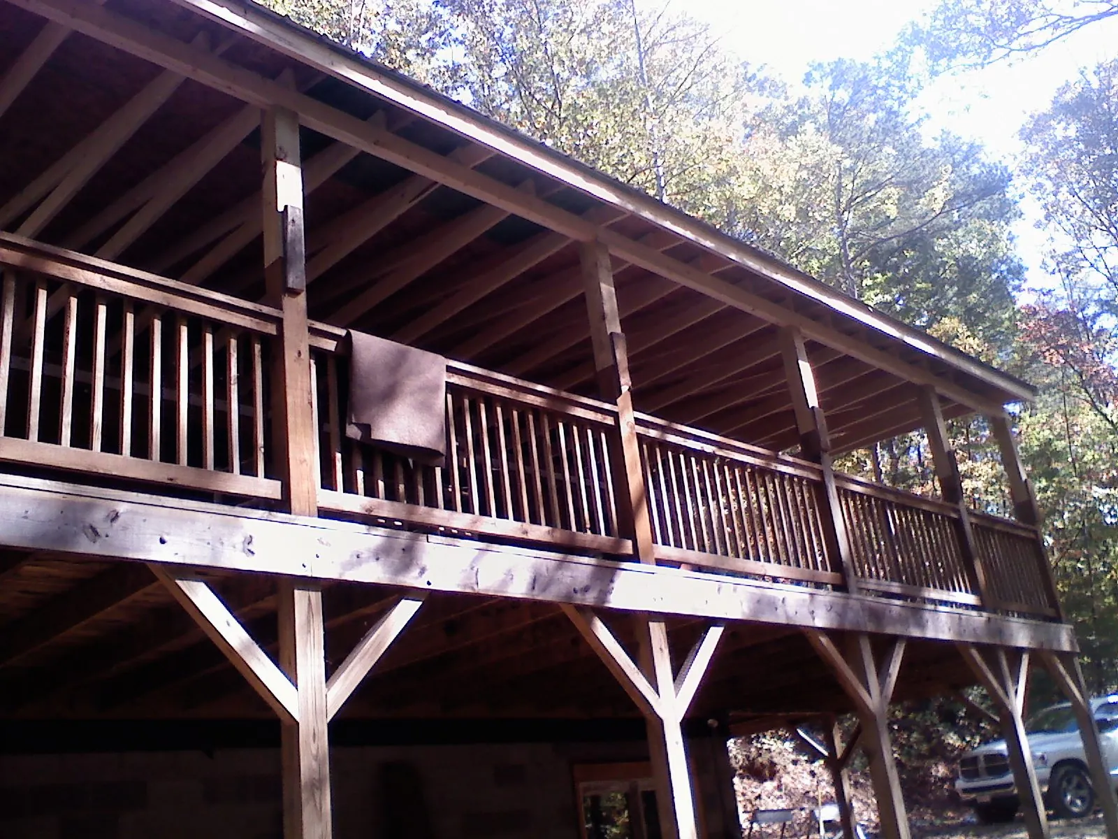 Timber framing under a new elevated porch and deck — Roof Leak Repair in Melrose Park by Roofing Brothers